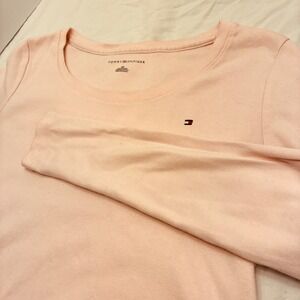 Tommy Hilfiger Women's Long Sleeve T-Shirt Top Pink Casual Small Preppy Layer